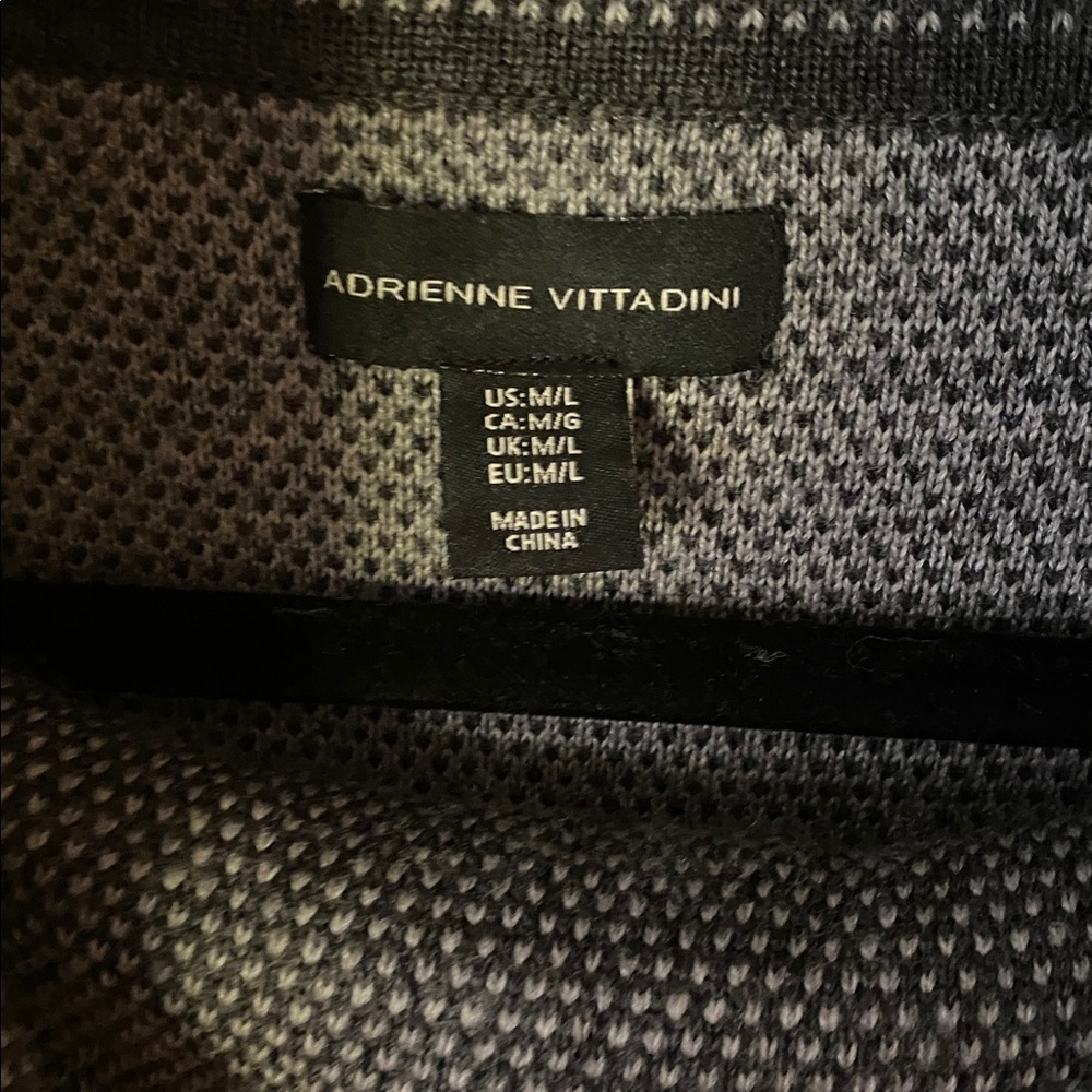Adrienne Vittadini Merino Wool Blend Turtleneck Poncho Sweater Gray Size M/L - Picture 4 of 10